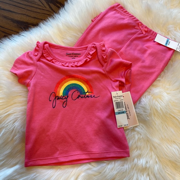 Juicy Couture Baby Girls Pink Rainbow 2-piece Set NWT - Picture 5 of 9